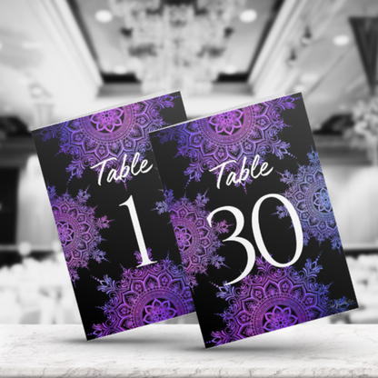 Galaxy Mandala Table Numbers (Printable)